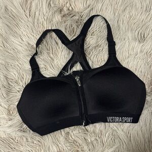 Victoria's Secret Black Zip Front Sports Bra